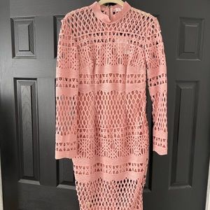 Lace peach mini dress